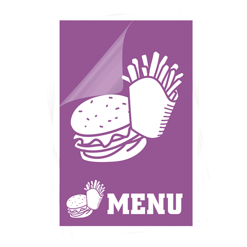 Glossy Pouches - Menu, 3 mil, 50 pack