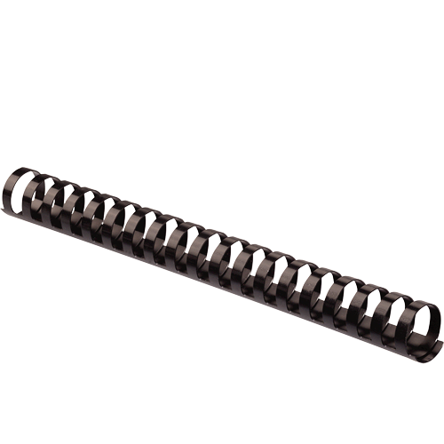 Round Back 3/4" Black Plastic Combs - 150 Sheet Capacity, Pack of 100