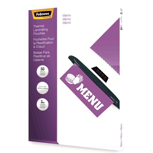 Glossy Pouches - Menu, 3 mil, 50 pack