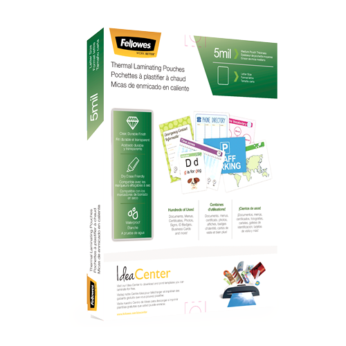 Thermal Laminating Pouches - Letter Size, 5 mil Thickness, Pack of 200
